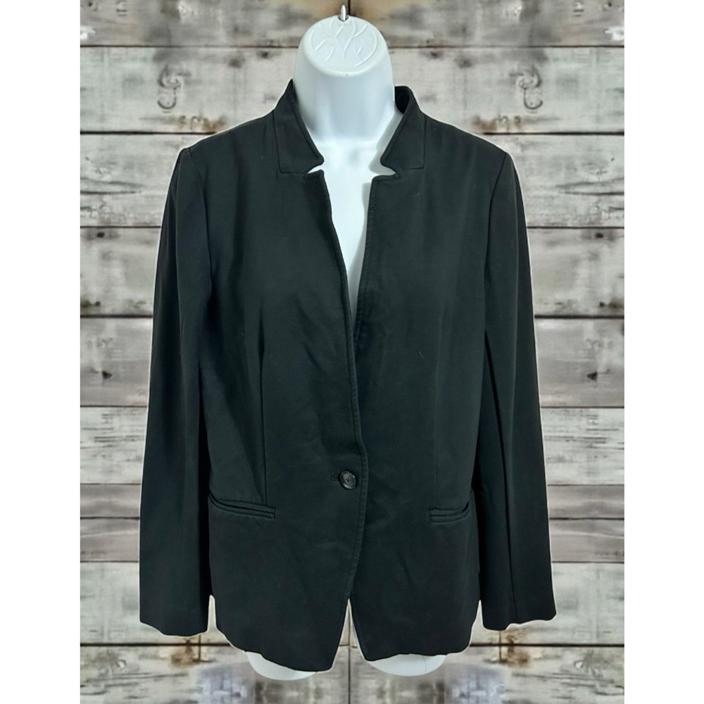 Banana Republic Black Blazer Jacket Sz 8 Slim Fit Business Career Collarless